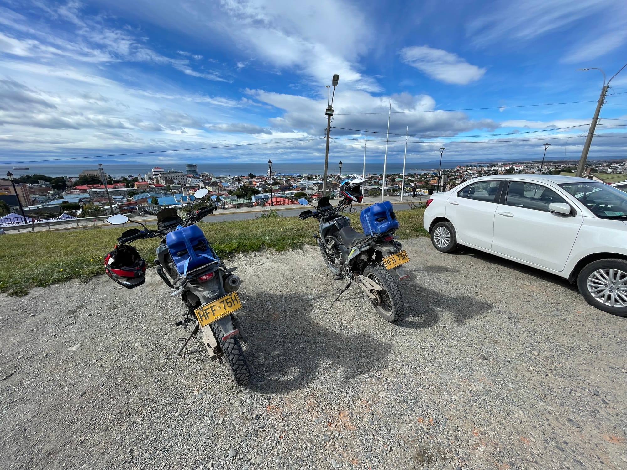 Motorradausblick auf Punta Arenas